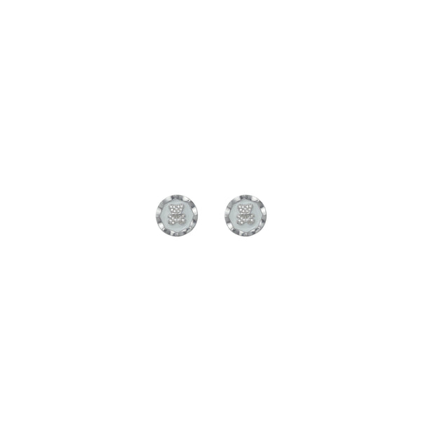 925 Silver Diamond Teddy Bear Earrings