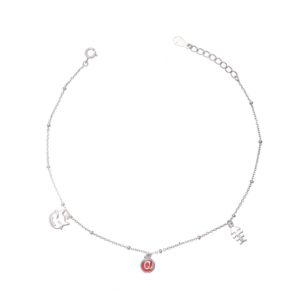 925 Silver Symbol Charm Anklet