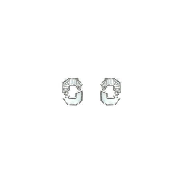 925 Silver Glacial Facet Studs