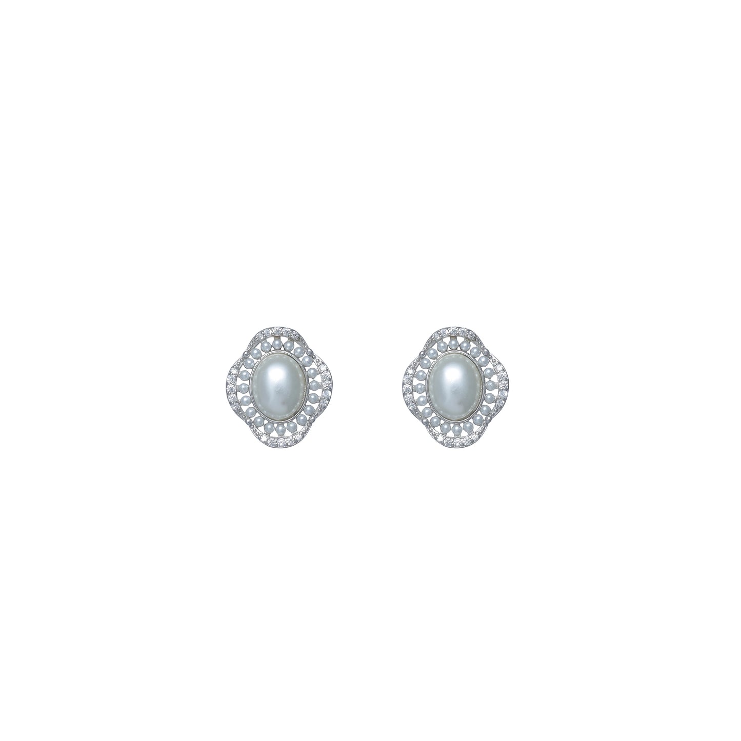 Silver Lustrous Bloom Studs