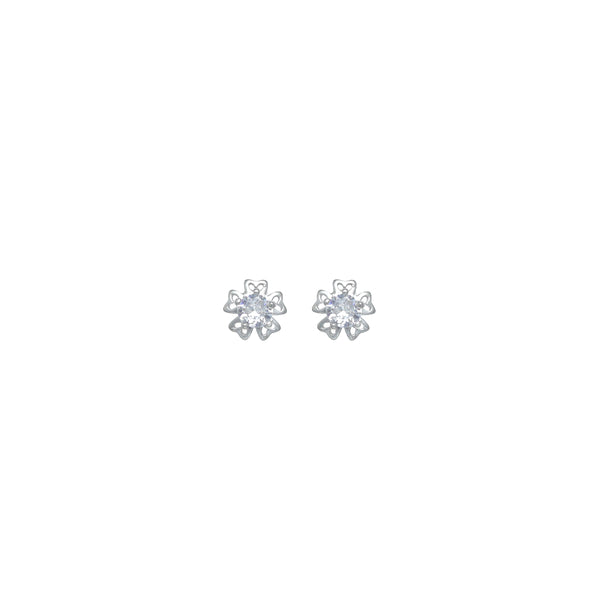 925 Silver Floral Aura Baby Earrings