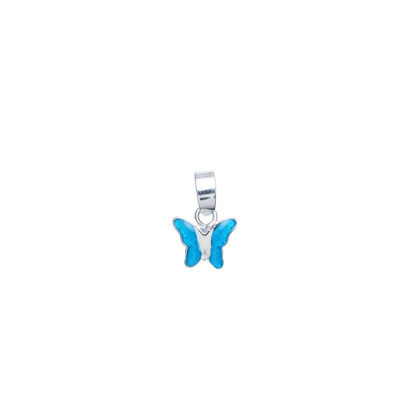 Silver Blue Flutter Charm