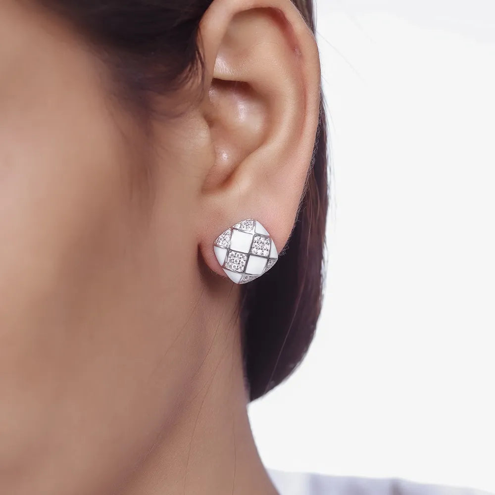 Silver Grid Sparkle Squares