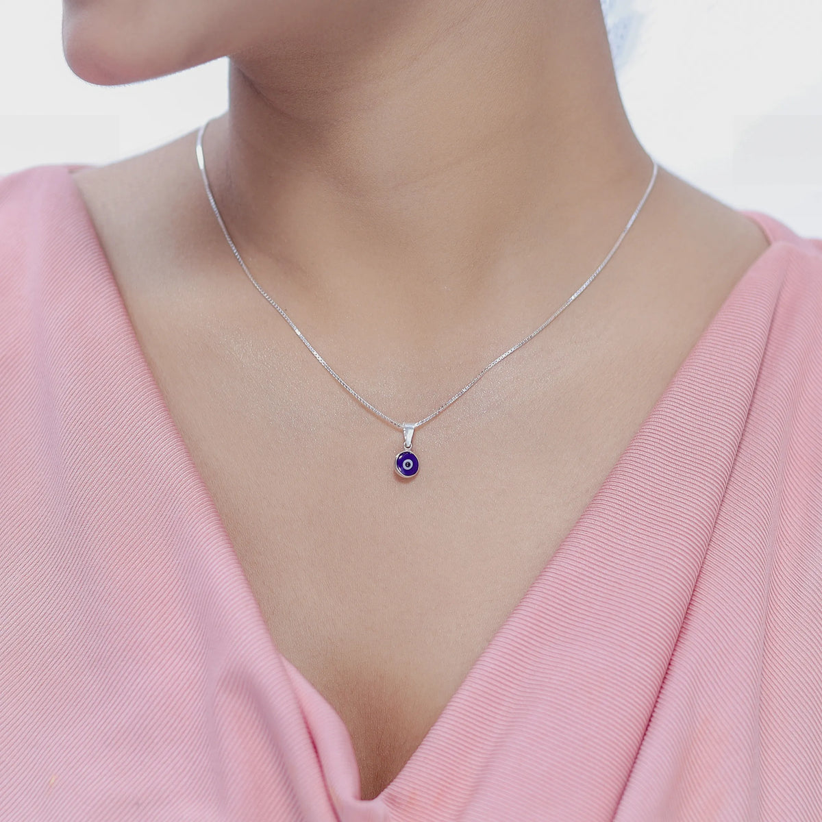 925 Silver Blue Nazar Protection Chain Pendant