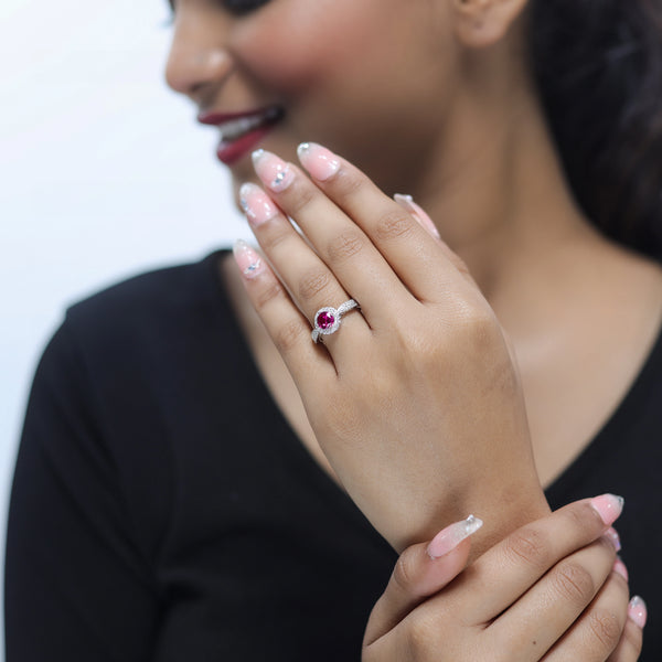 925 Silver Ruby Glow Ring