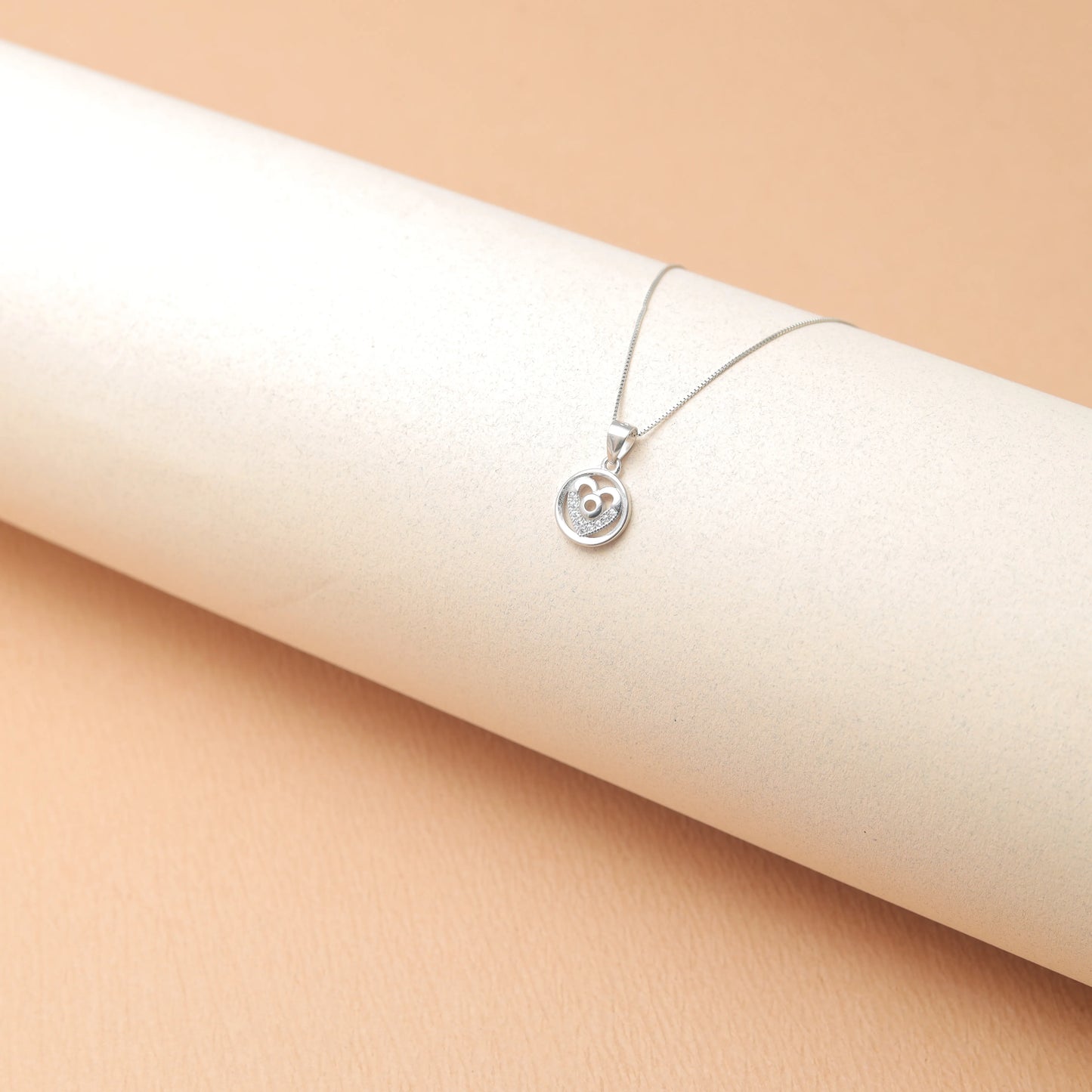 Silver Heart Halo Chain Pendant