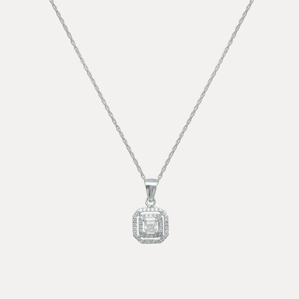 925 Silver Crystal Square Pendant