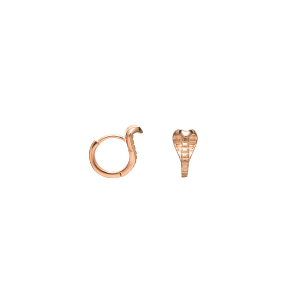 925 Silver Rose Gold Cobra Chic Hoops