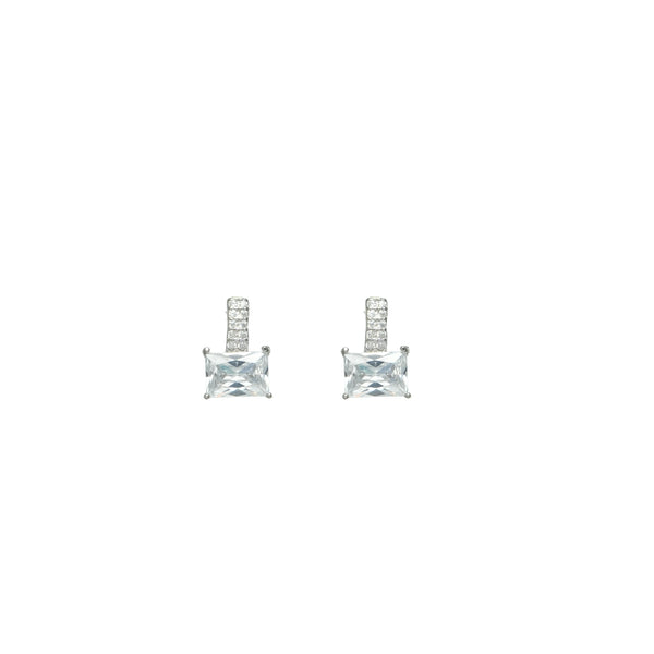 925 Silver Rectangular Radiance Earrings