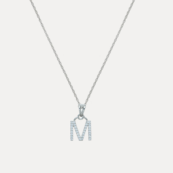 925 Silver "M" Initial Chain Pendant