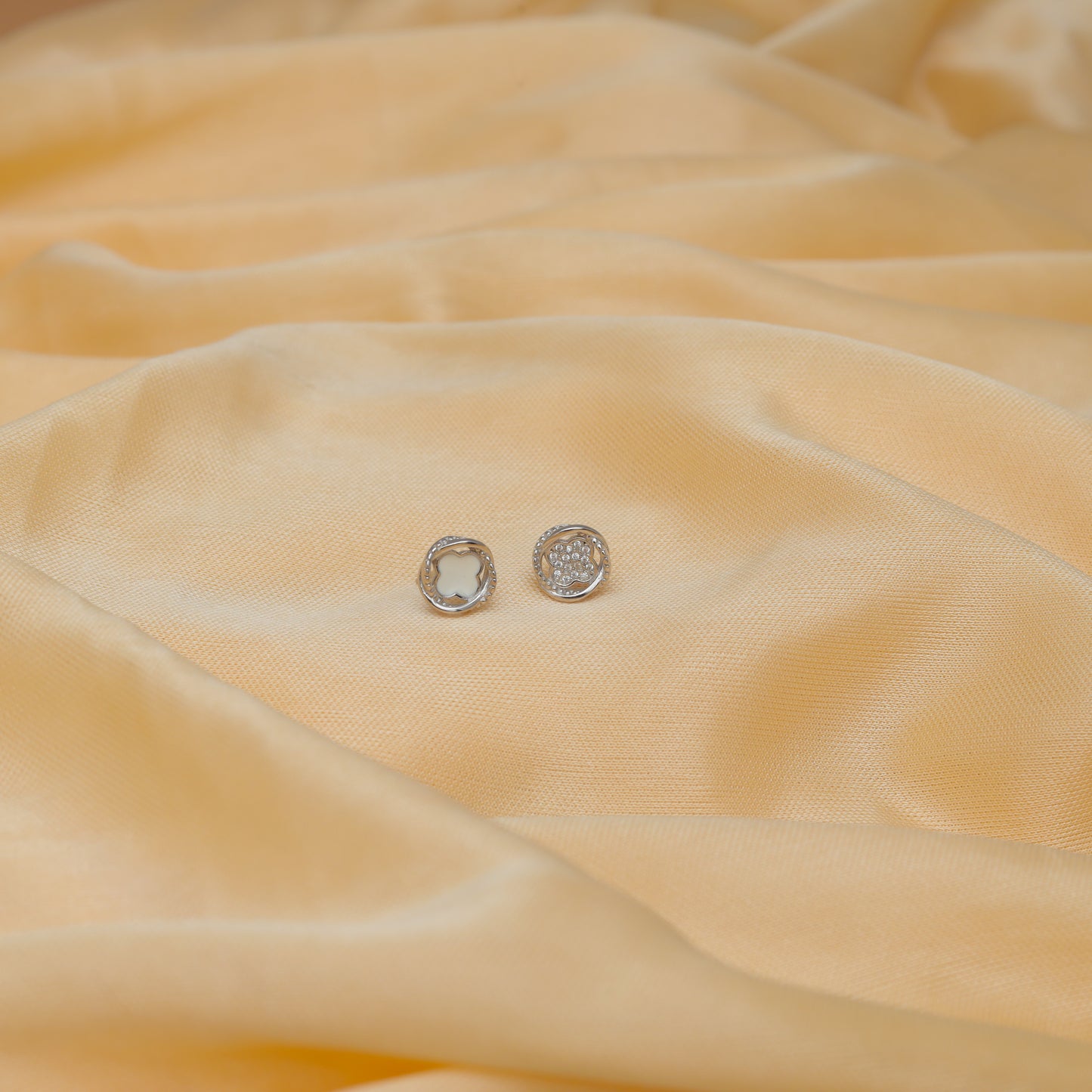 Silver Intertwined Sparkle Studs