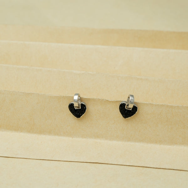 925 Silver Midnight Heart Studs