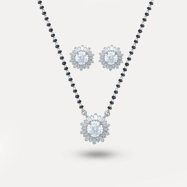 925 Silver Sunburst Glow Mangalsutra Set