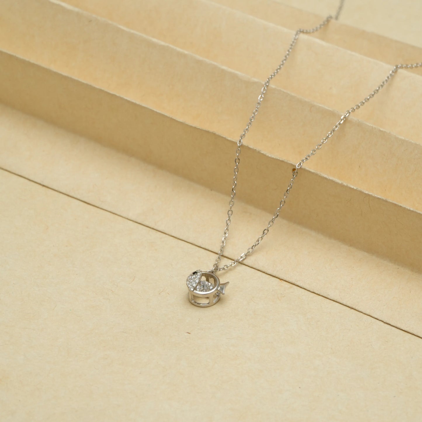 Silver Glimmer Fish Chain Pendant