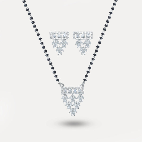 925 Silver Cascade Charm Mangalsutra Set