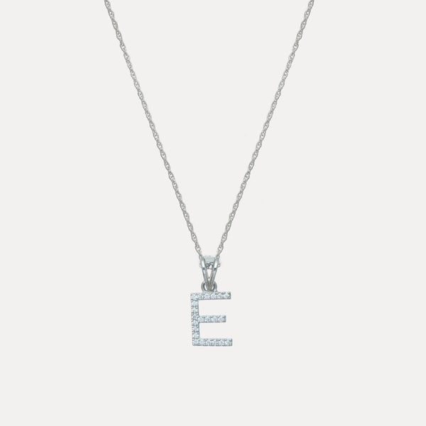 925 Silver "E" Initial Chain Pendant