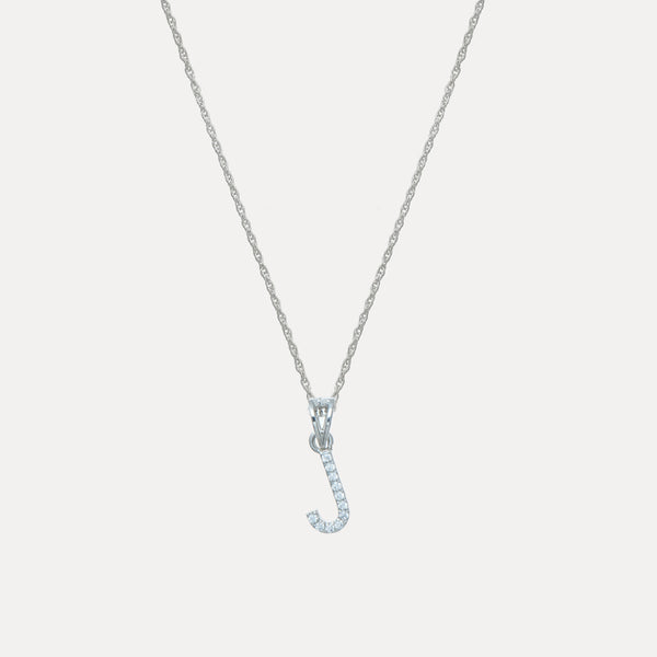 925 Silver "J" Initial Chain Pendant