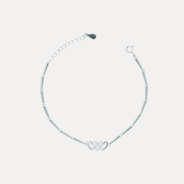 925 Silver Infinity Heart Bracelet