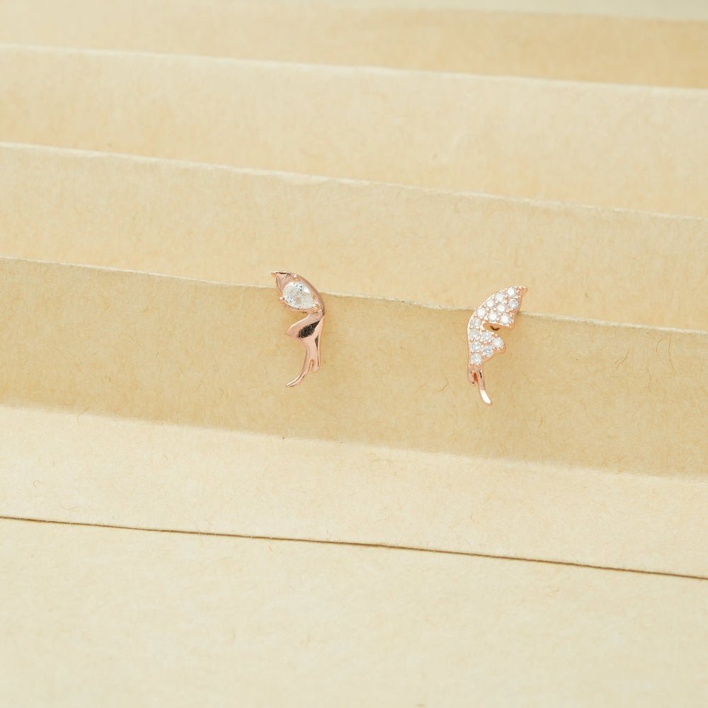 925 Sterling Rosegold Deer Studs for Baby - tassyasilver.com