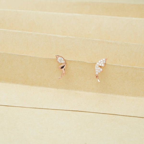 925 Silver Rose Gold Deer Baby Studs