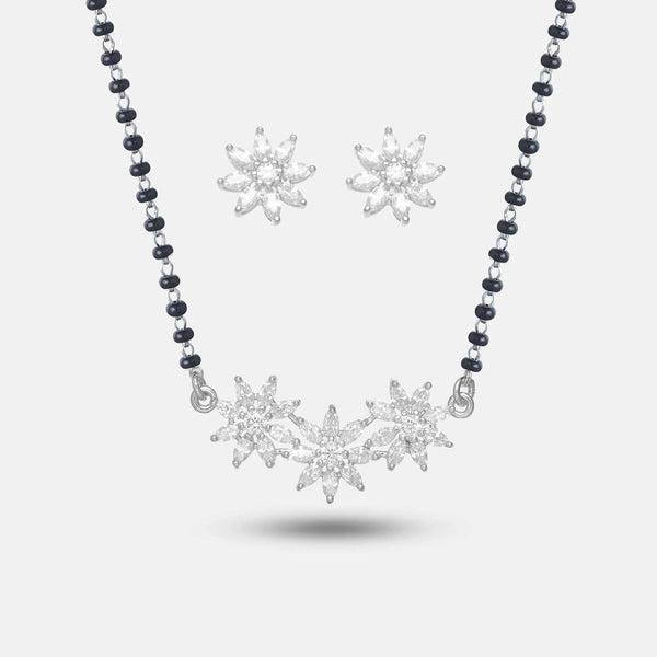 925 Silver Blossom Trio Mangalsutra Set