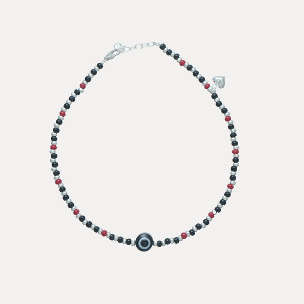 925 Silver Dual Tone Nazar Anklet