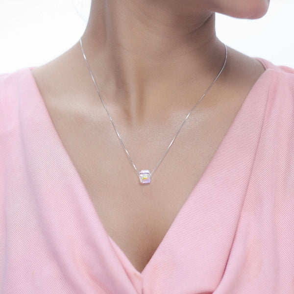 925 Silver Prism Glow Chain Pendant
