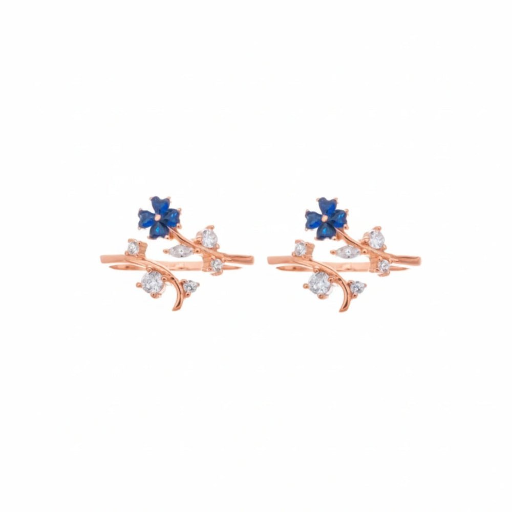 925 Sterling Silver Rose Gold Bloom Toe Rings for Women & Girls – Pack of 2 - tassyasilver.com