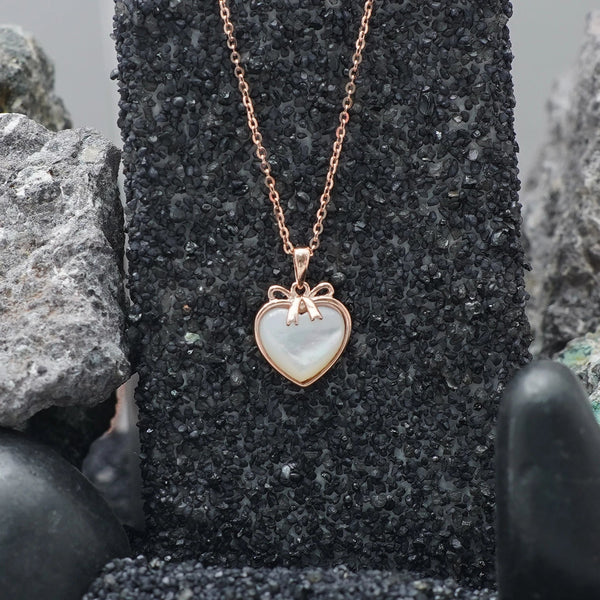 925 Silver Rosy Heart Chain Pendant