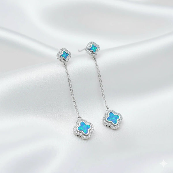 925 Silver Sky Opal Drop Earrings