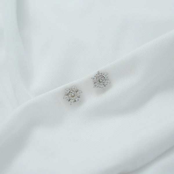 925 Silver Winter Diamond Snowflake Earrings