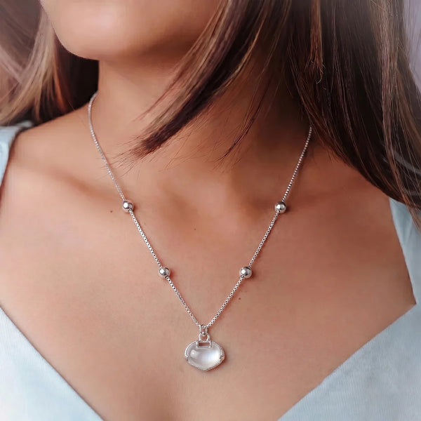 925 Silver Lunar Glow Chain Pendant