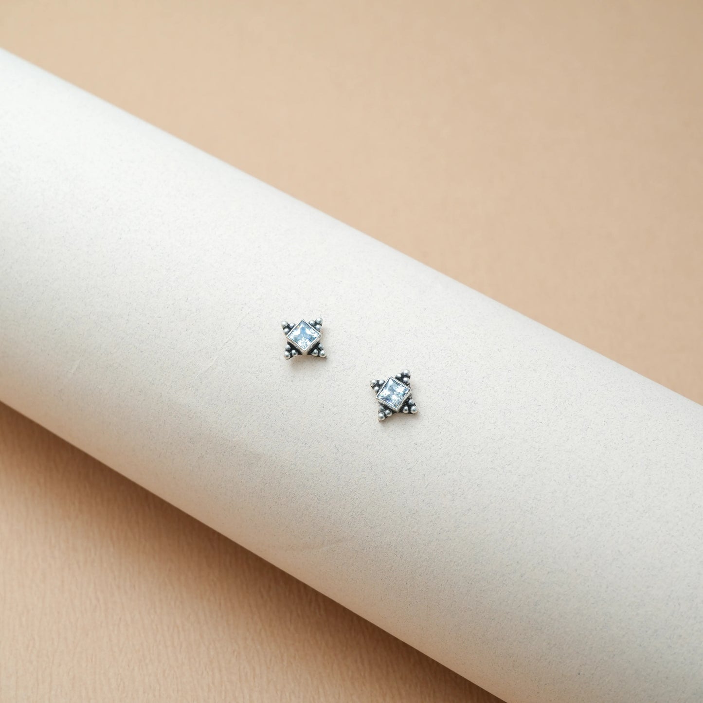 Square Halo Stud Earrings