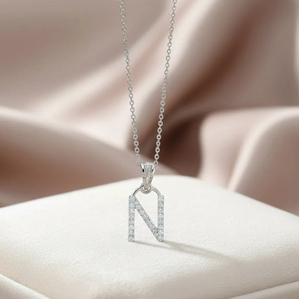 925 Silver"N" Initial Chain Pendant