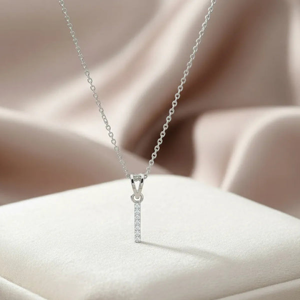 925 Silver "I" Initial Chain Pendant