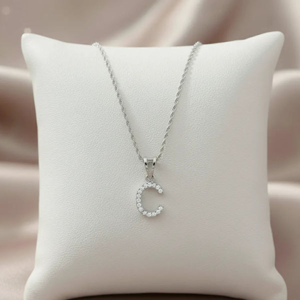 925 Silver "C" Initial Chain Pendant