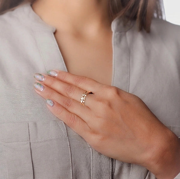 925 Silver Minimal SparkCut Ring