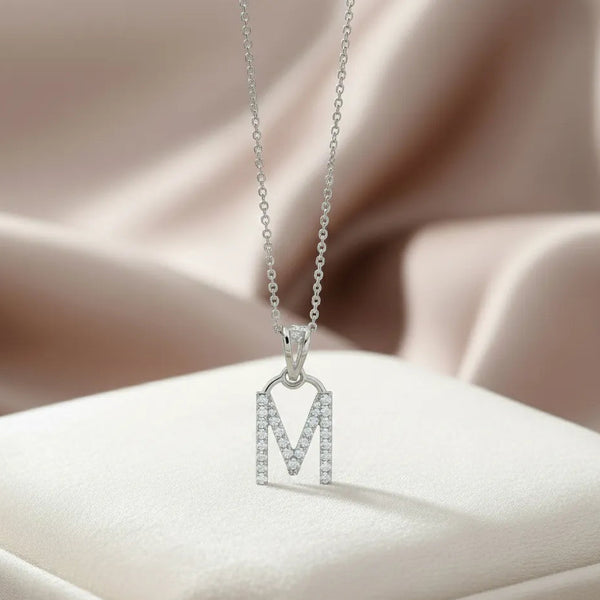 925 Silver "M" Initial Chain Pendant