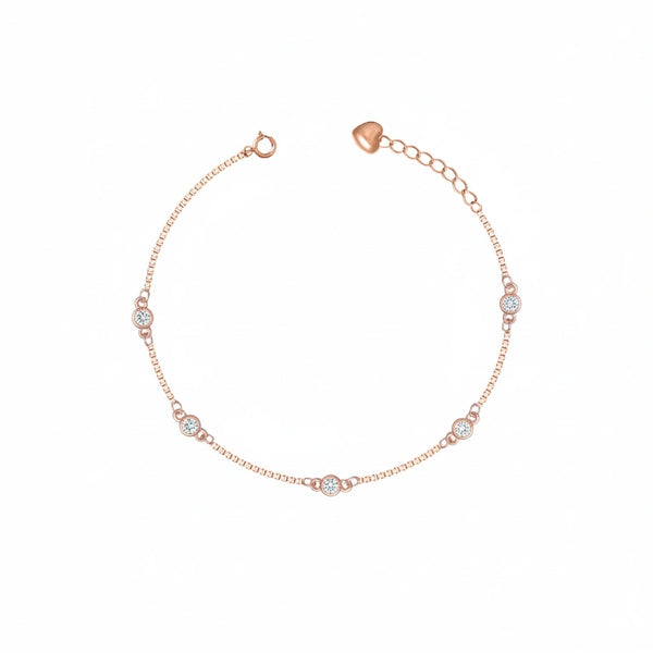 925 Silver Rose Gold Spark Circle Bracelet