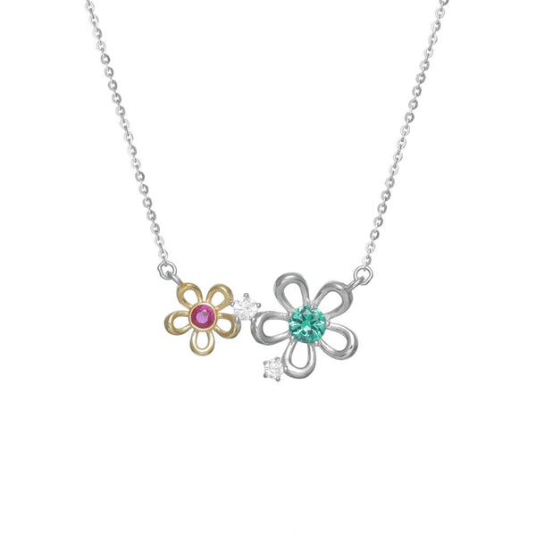 925 Silver Floral Fusion Chain Pendant