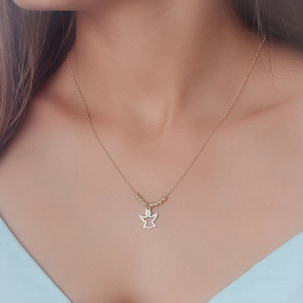925 Silver Gold-Plated Angel Pendant