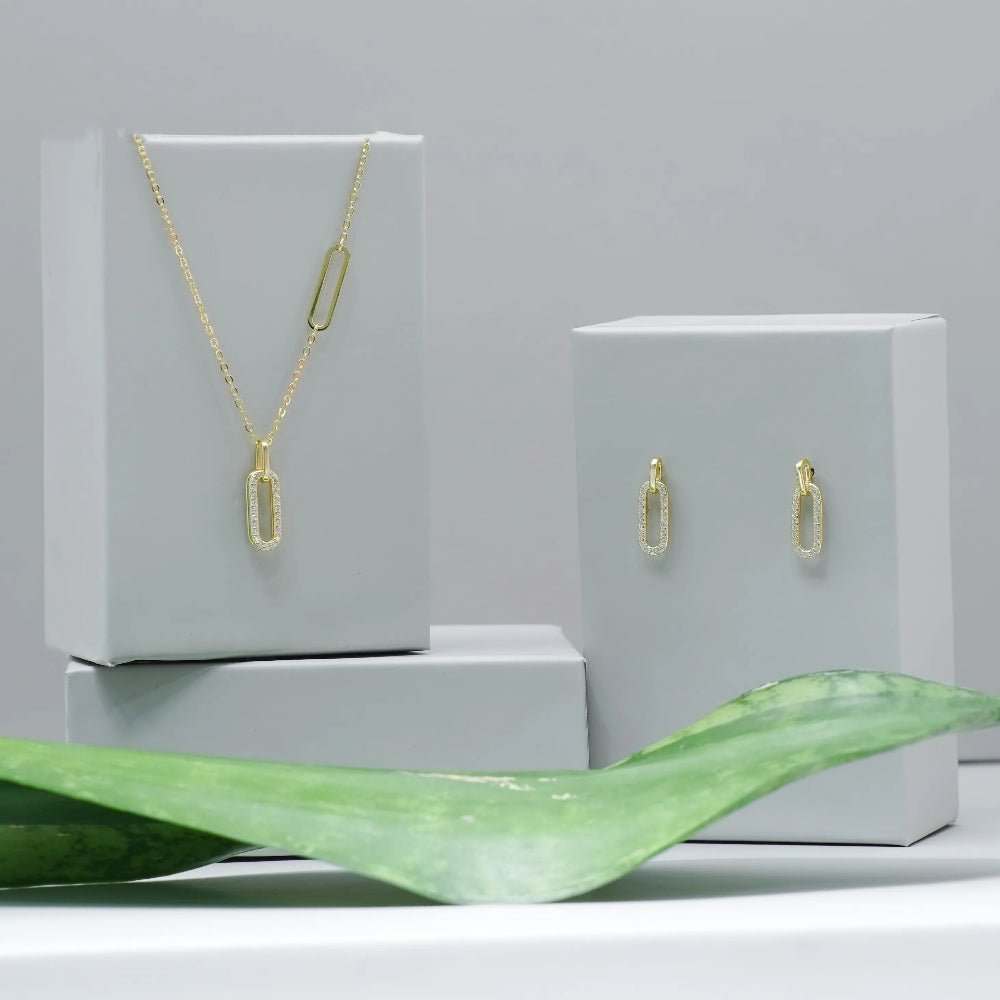 Golden Link Chain Pendant Top - tassyasilver.com
