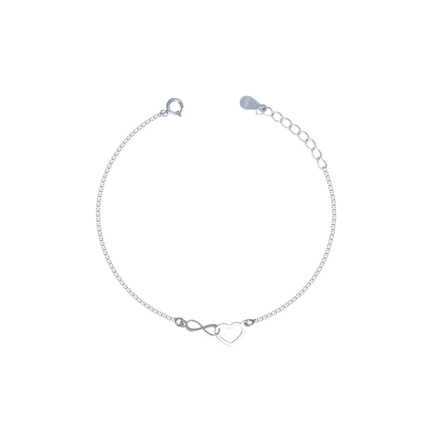 925 Silver Heartline Infinity Bracelet