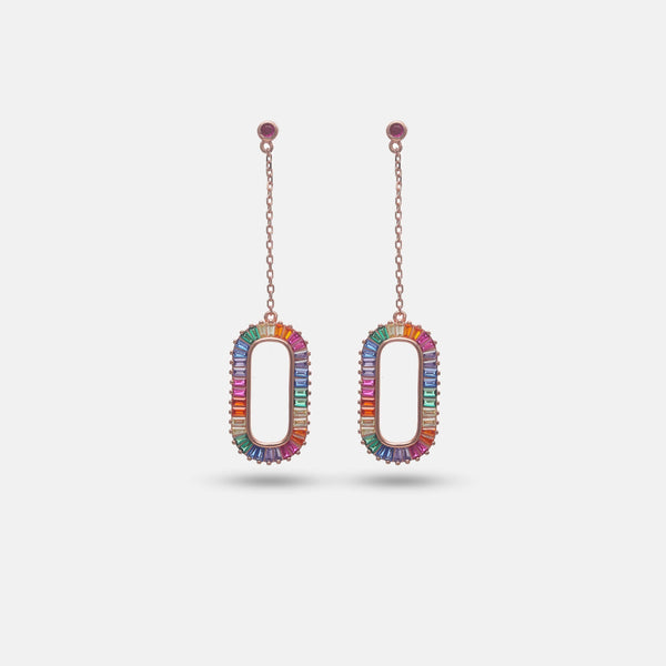925 Silver Prism Colourful Earrings