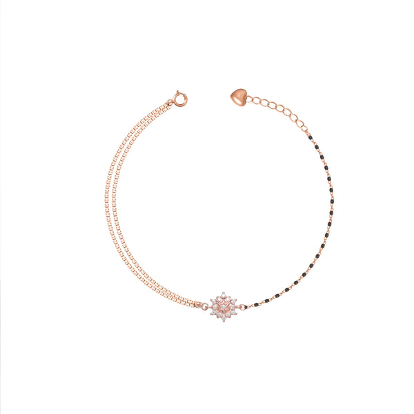925 Silver Rose Bloom Mangalsutra Bracelet