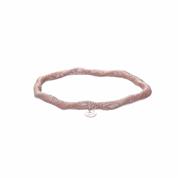 925 Silver Rosé Mesh Wave Kada