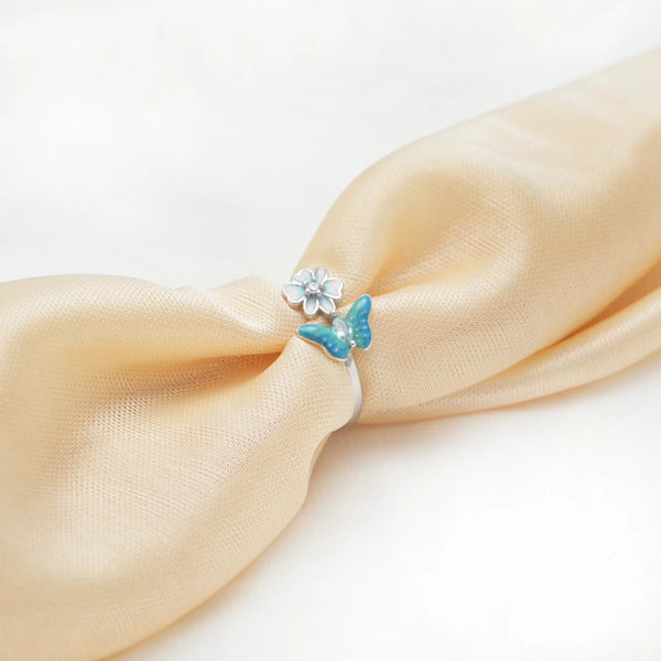 925 Silver Blossom Breeze Butterfly Ring