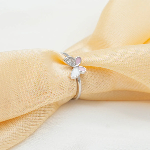 925 Silver Blush Flutter Butterfly Ring