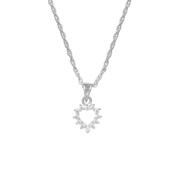 925 Silver Dainty Heart Crown Pendant