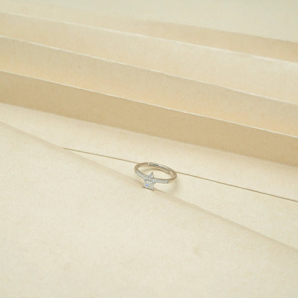925 Silver Diamond Star Ring